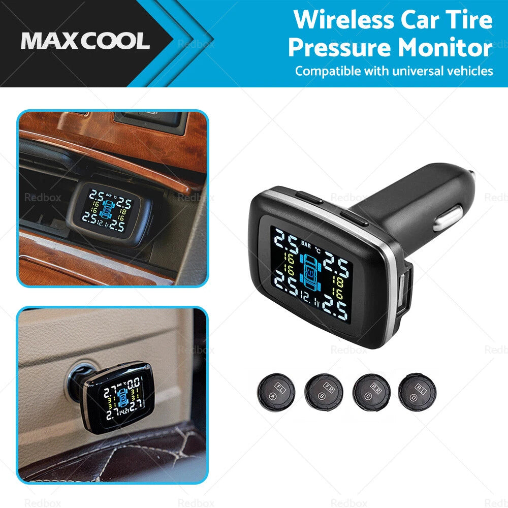 Set of 4 Wireless TPMS Tyre Pressure Monitor Sensors for
