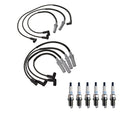 Denso 7mm Wire Set & 6 Double Platinum Spark Plugs for Dodge 3.9 V6