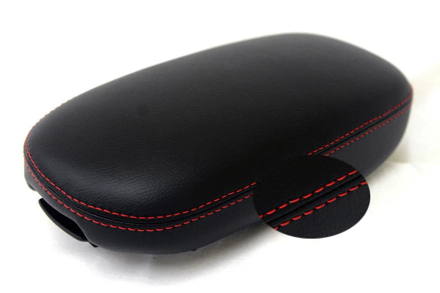 Center Console Armrest Cover for Kia Soul (2014–2019) Red Stitch