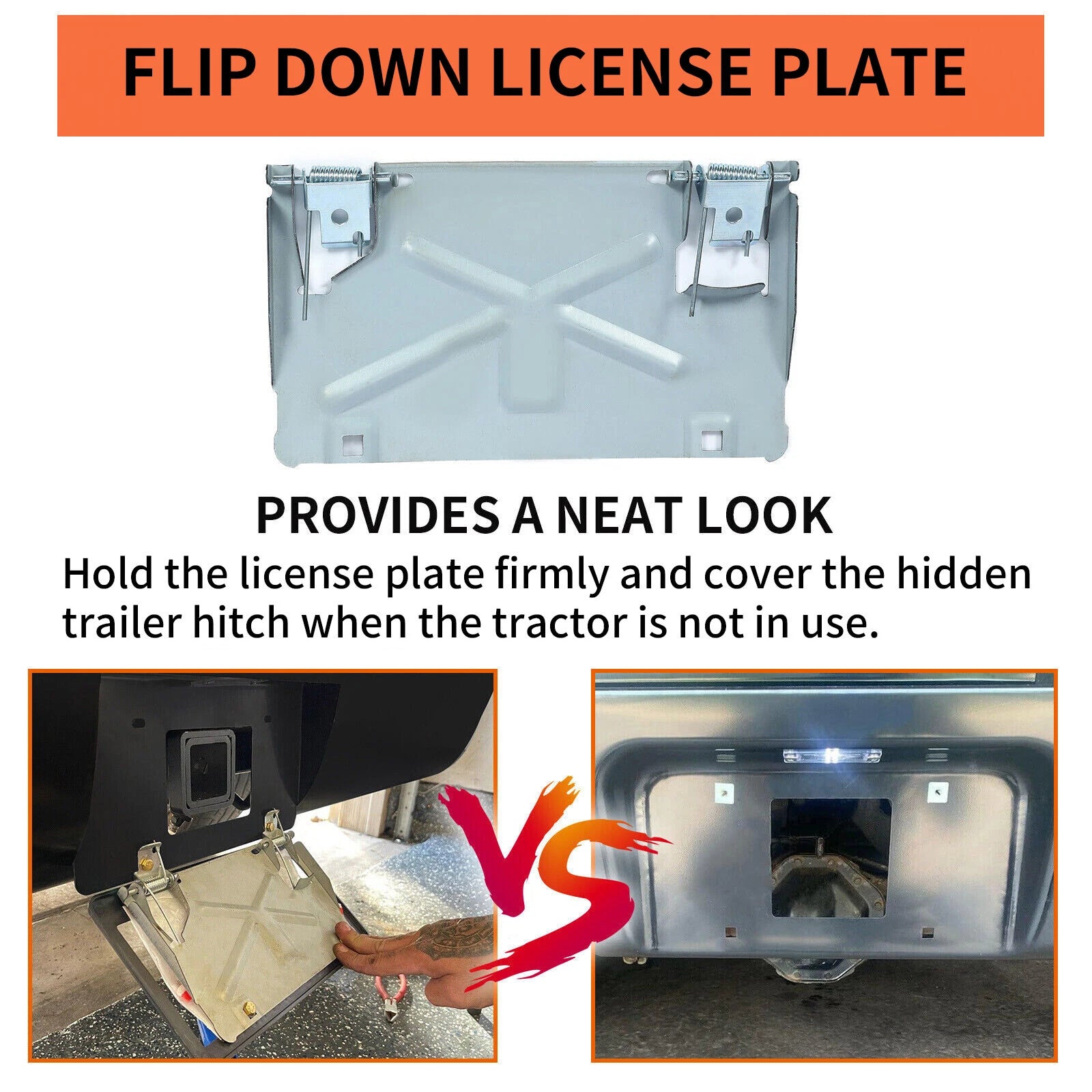 Black Roll Pan with License Plate Light for Chevy C10 C20 (1973–1987)