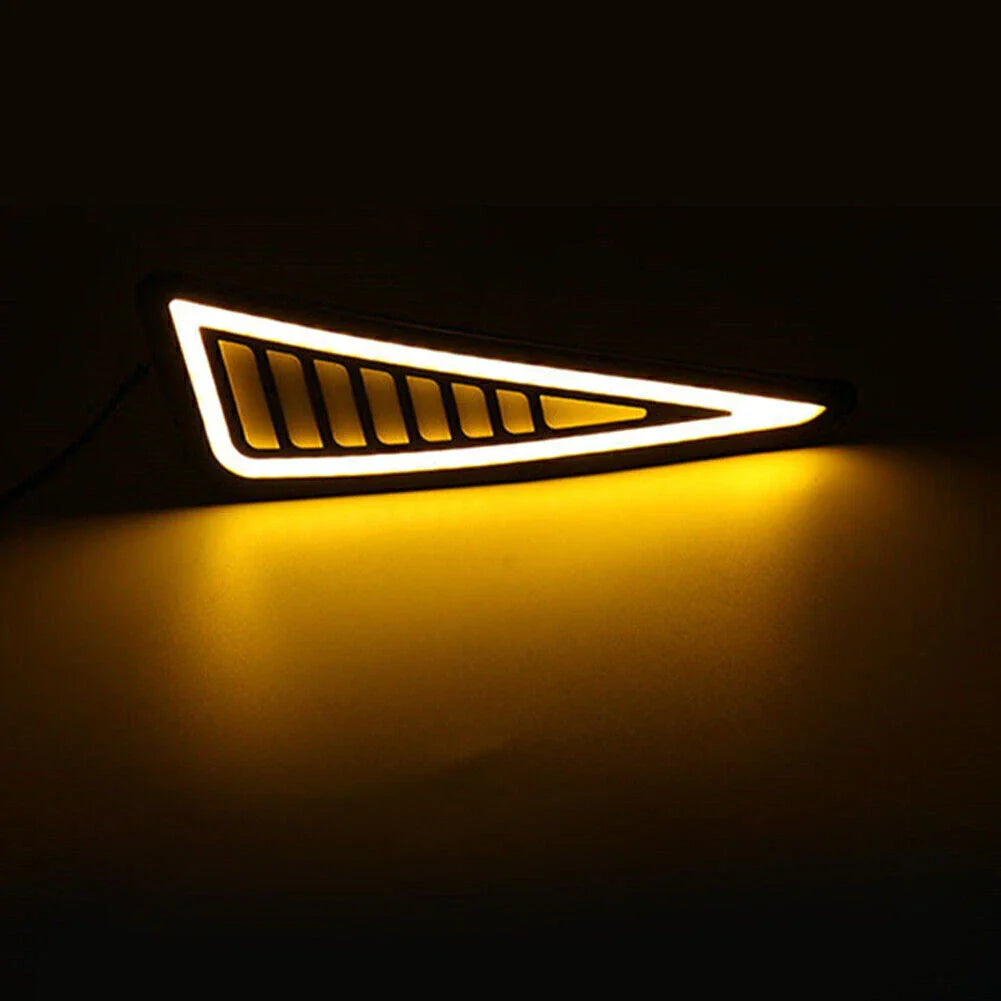 Universal DRL LED Daytime Running Lights for Car - White/Amber