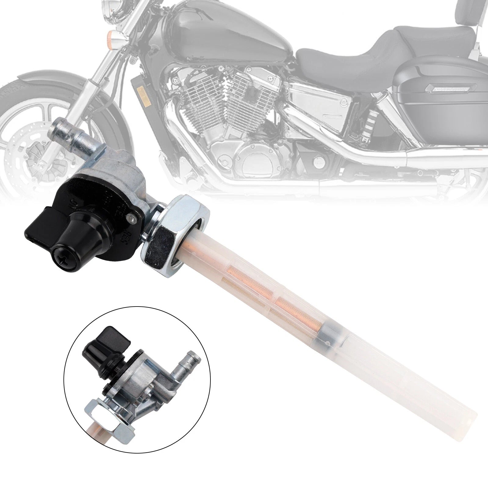 Gas Tank Fuel Cock Valve Petcock for Honda VT750DC Shadow Spirit (2001–2007)