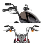 Black Mini Oval Rear View Mirrors for Harley Touring Dyna Sportster Softail