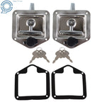 2Pcs Trailer Door Latch T-Handle Lock Keys for RV Truck Tool Box (Fits Various)