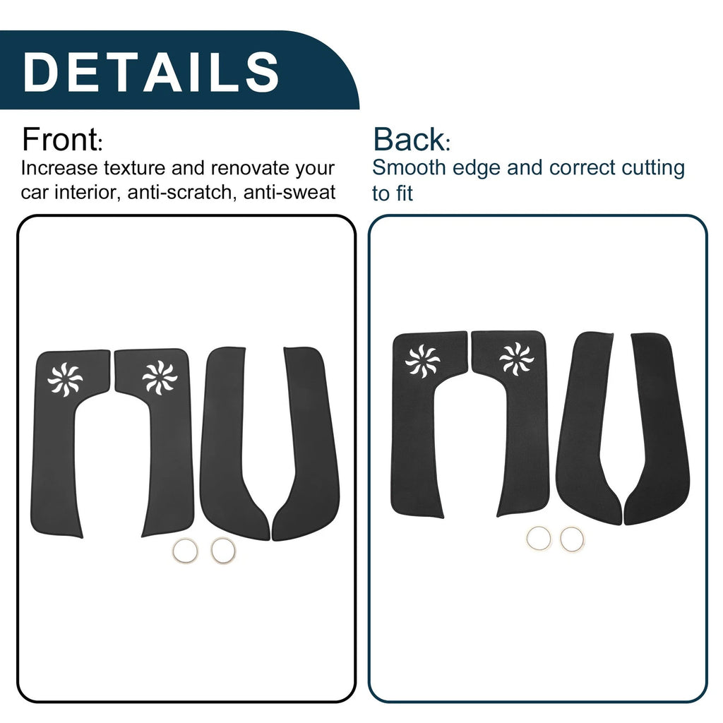 2X Car Door Anti Kick Pad Sticker Protector for Nissan NV200 (2000–2020) Black