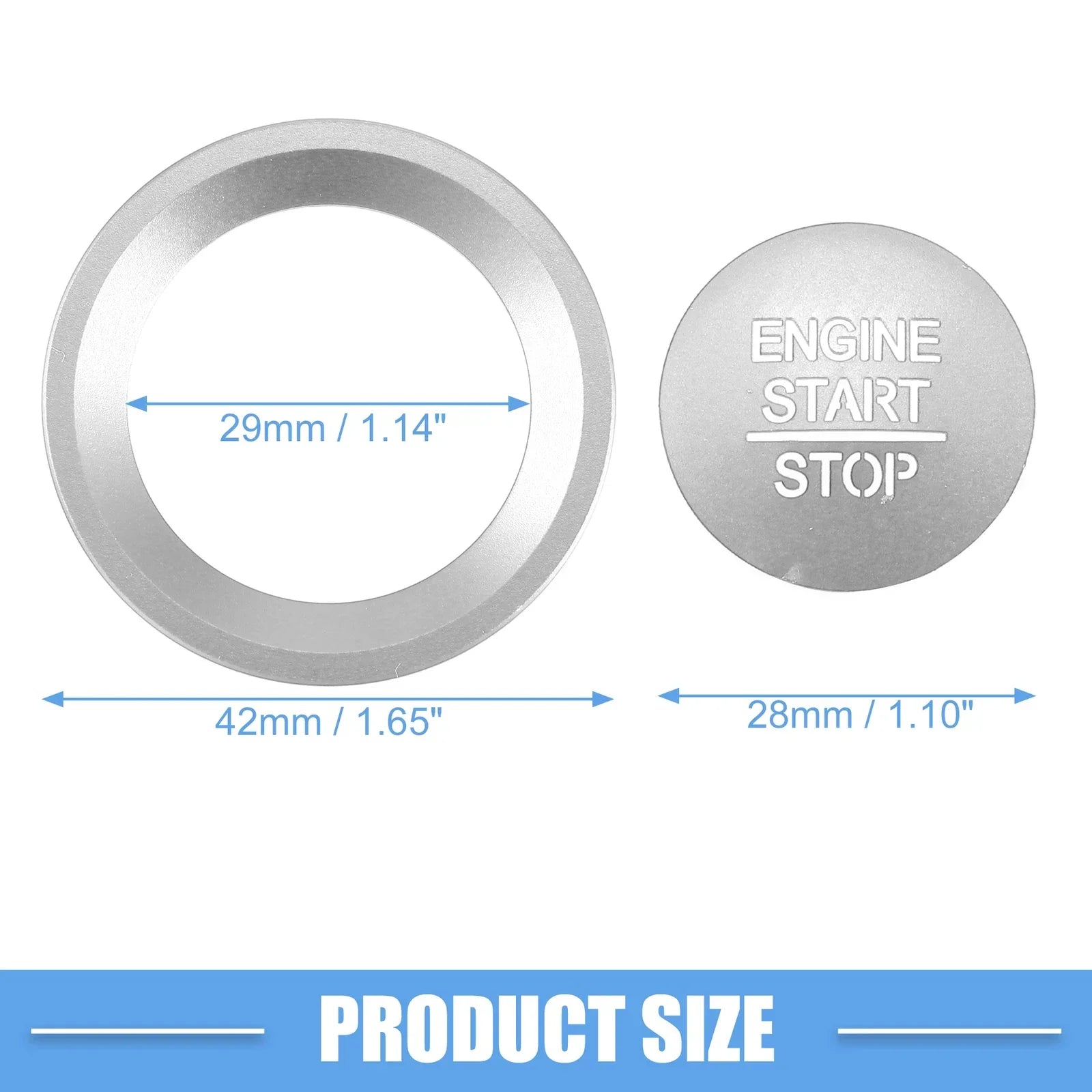 Engine Start Ignition Button Sticker for Honda Accord (2018-2022) Silver Tone