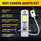 AUXITO H3 LED Fog Light Bulbs 6500K Xenon Conversion (EAX V)