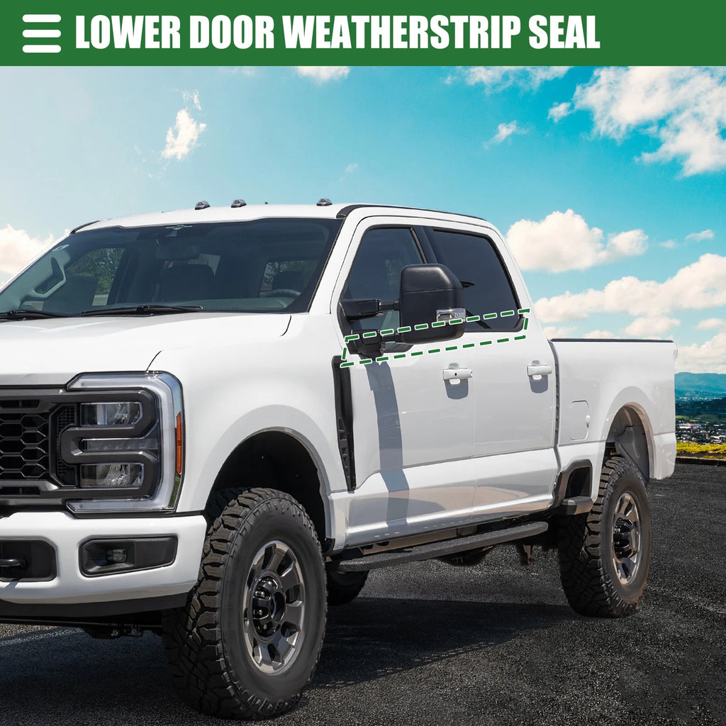 Set of 1 Window Weatherstrip for Ford F-250 (2013–2016) Rubber No.F81Z2625596AA Black