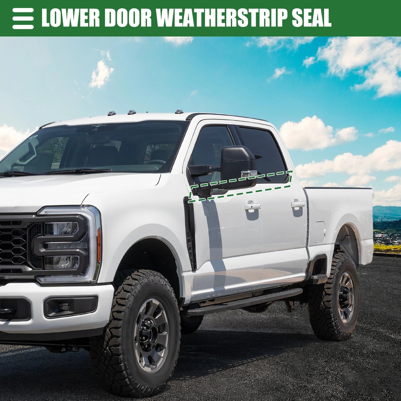 Set of 1 Window Weatherstrip for Ford F-250 (2013–2016) Rubber No.F81Z2625596AA Black