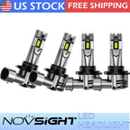 Set of 4 LED Headlight Bulbs 9005 + 9006 for NOVSIGHT (High Low Beam)