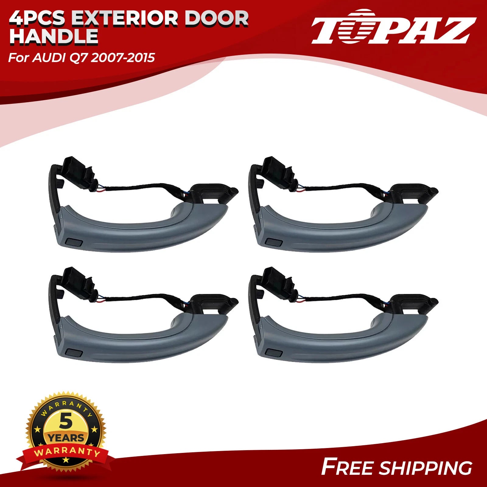 Set of 4 Exterior Door Handles for Audi Q7 (2007–2015)