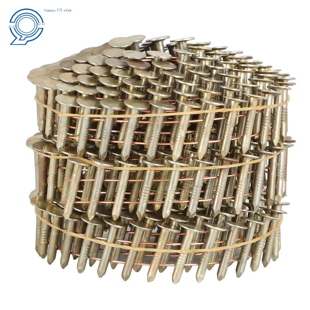 Set of 7200 Galvanized Coil Roofing Nails 7/8" × 0.12" 3/8" Head