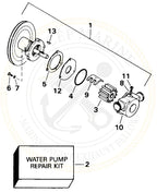 Water Pump Repair Kit for OMC Sterndrive 3.0L 4.3L 5.0/5.7/5.8 (1994) 3854287