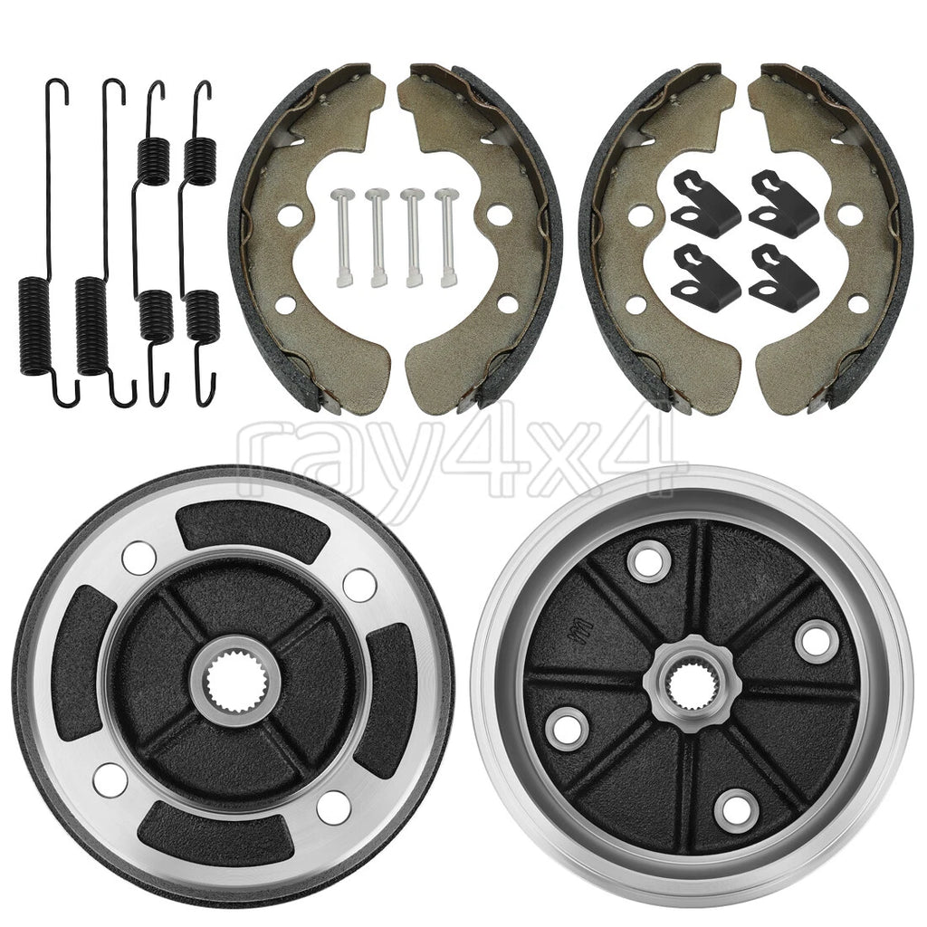 2 Front Brake Drums Shoes for Kawasaki Mule KAF540 KAF620 KAF950 (2010)