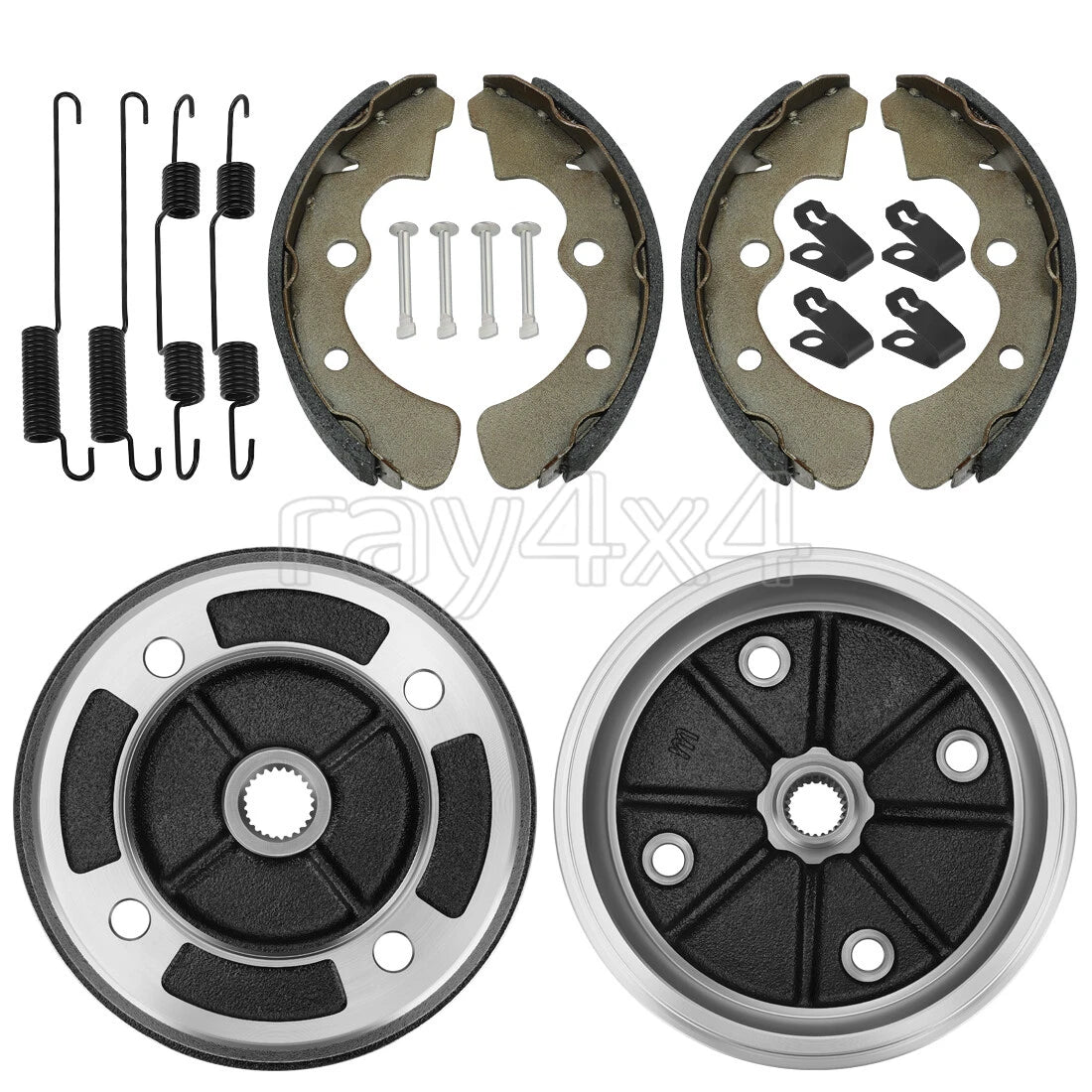 2 Front Brake Drums Shoes for Kawasaki Mule KAF540 KAF620 KAF950 (2010)