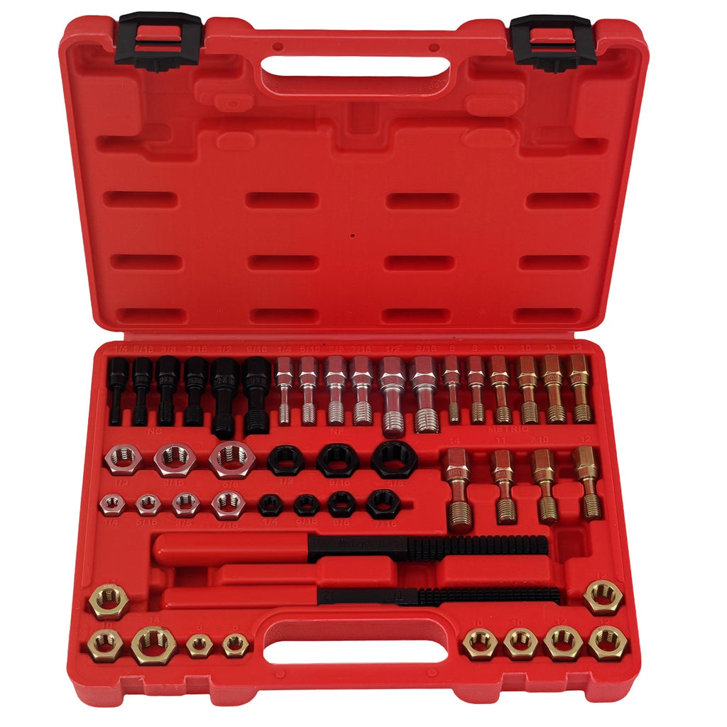 48Pc Tap Die Kit for Metric SAE Thread Repair Tools w/ Storage