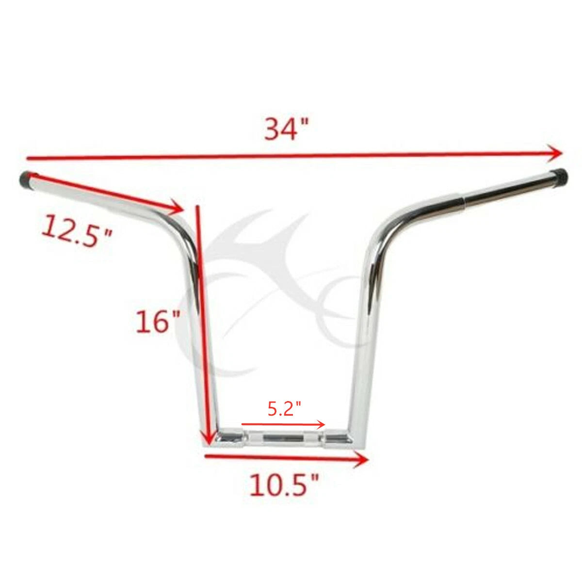 Chrome 16" Rise Ape Hanger Handlebar for Harley FLST FXST Sportster