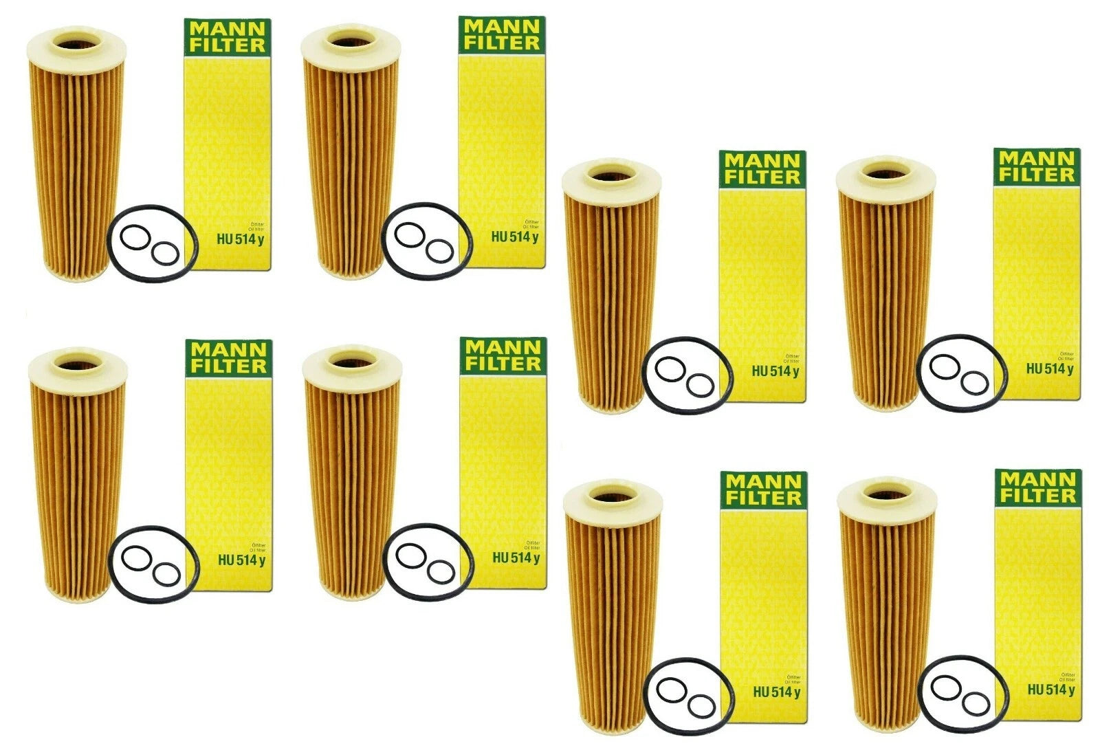 Set of 8 Engine Oil Filters for Mercedes W204 R172 C250 SLK250 (2012–2015) Turbo