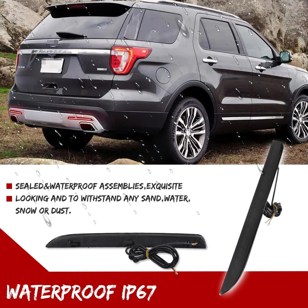 Smoke LED Rear Bumper Reflectors for Ford Explorer (2016–2019)