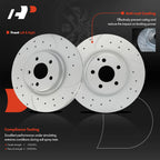 Front Drilled Brake Rotor & Ceramic Brake Pad for Mercedes-Benz E550 (2007–2009)