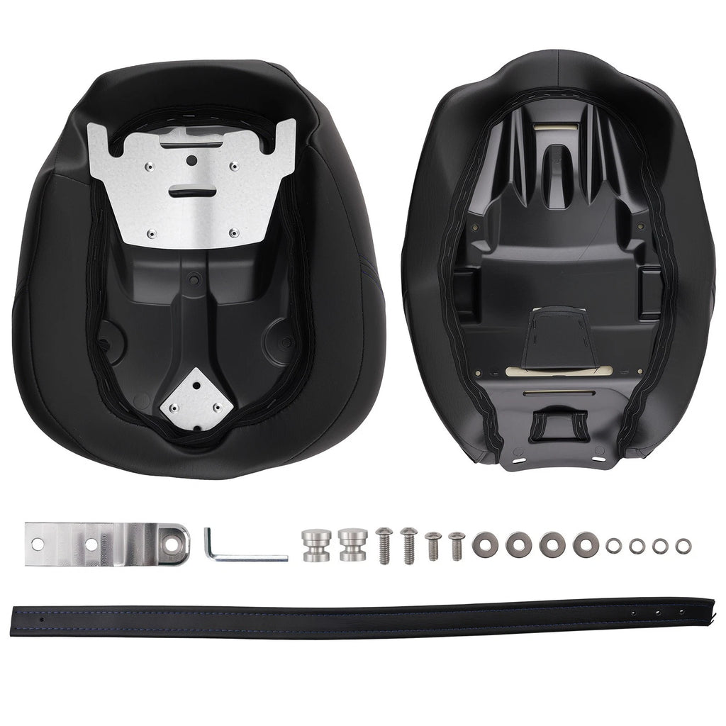 Set of 2 Black Blue Replacement Seats for Harley Touring Street Glide (2009–2022)