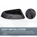 Set of 2 Rearview Mirror Cover Caps Black Carbon Fiber for Ford Explorer (2016–2019)
