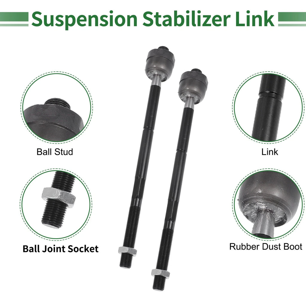 6X Front Suspension Kit Tie Rod End Sway Bar Link for Cadillac Escalade (2015–2019)