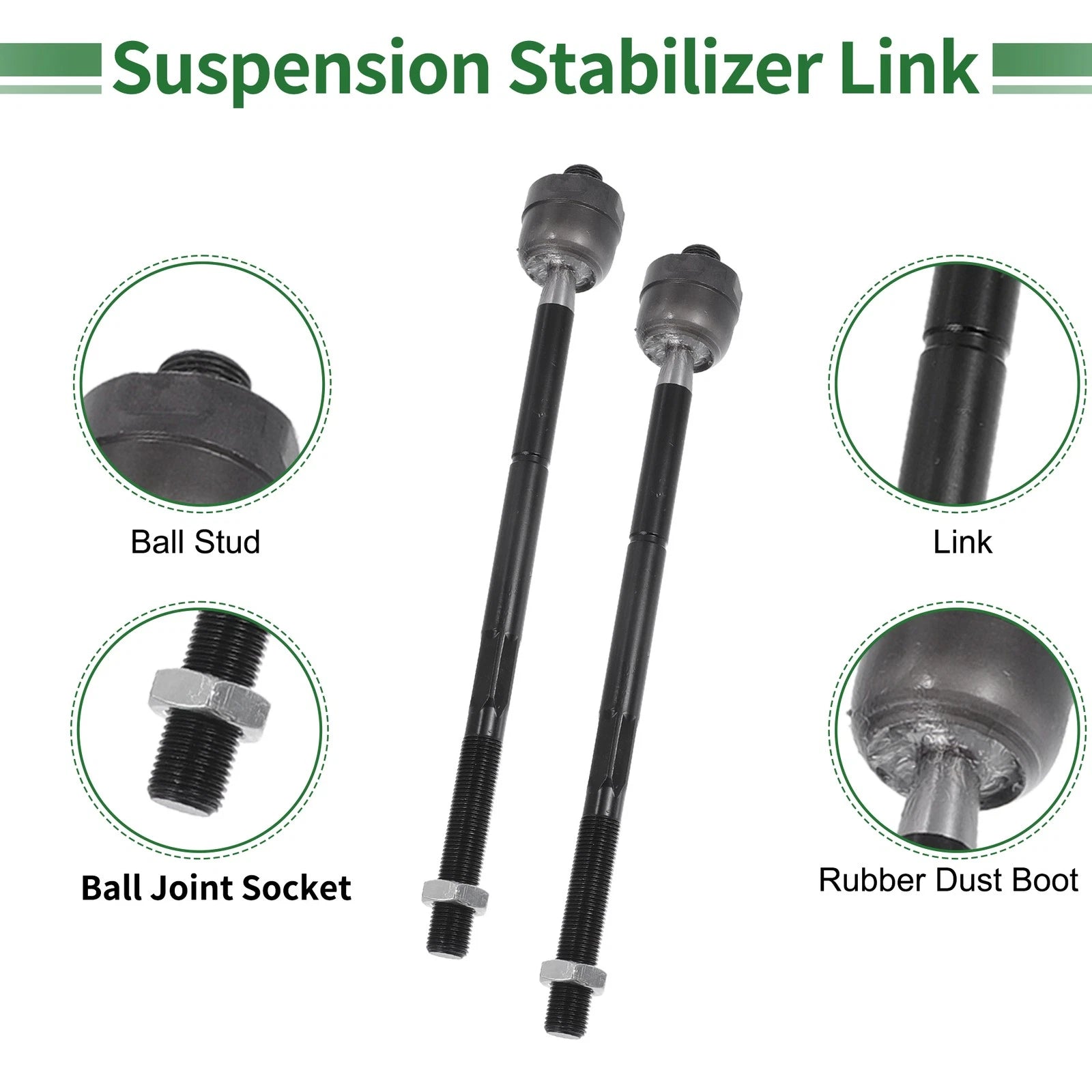 6X Front Suspension Kit Tie Rod End Sway Bar Link for Cadillac Escalade (2015–2019)