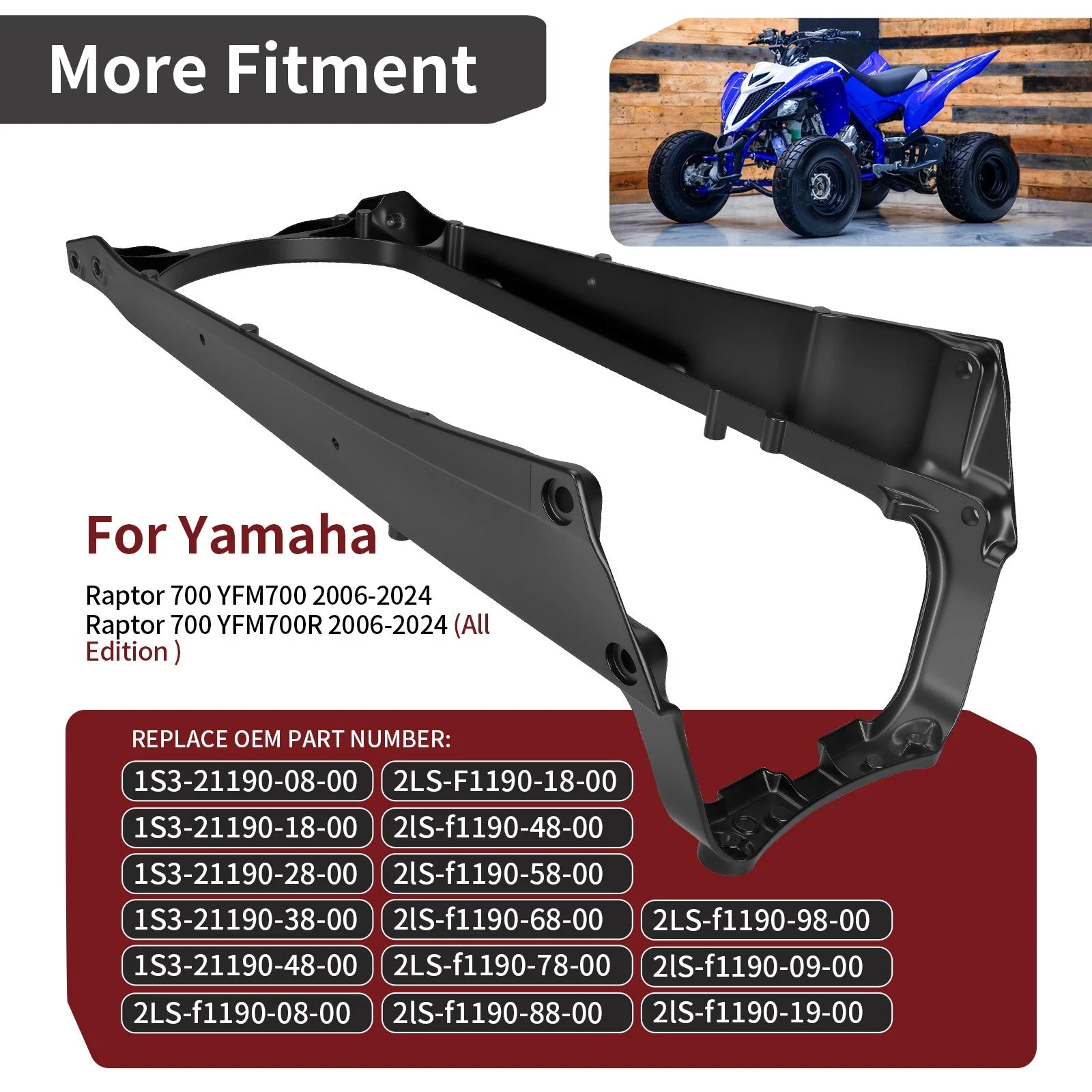 Heavy Duty Aluminum Sub Frame & Bolts for Yamaha Raptor 700 700R (2006–2024)