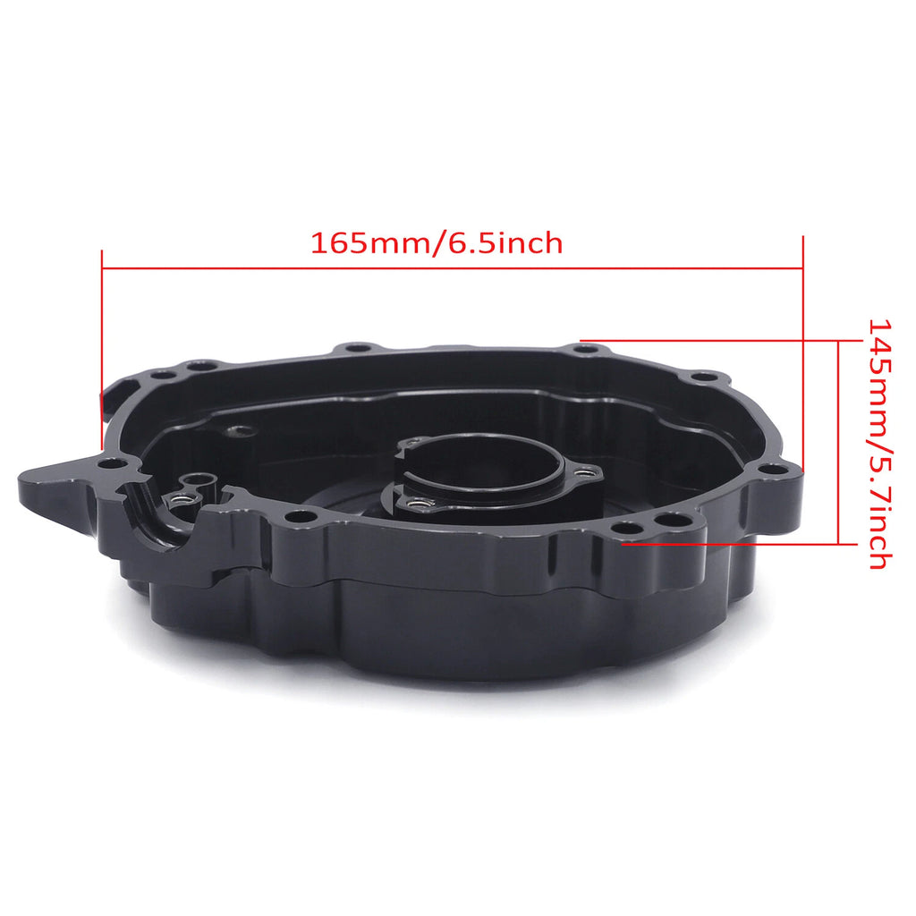 Black Clear Left Engine Stator Cover Crankcase Protector for Yamaha YZF-R1 (2015–2024)