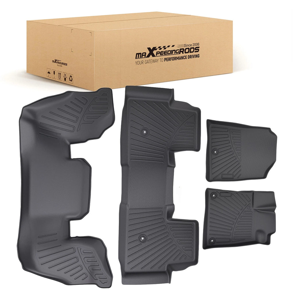3-Row Floor Mats for Honda Pilot (2023–2025) TPE Black Full Set
