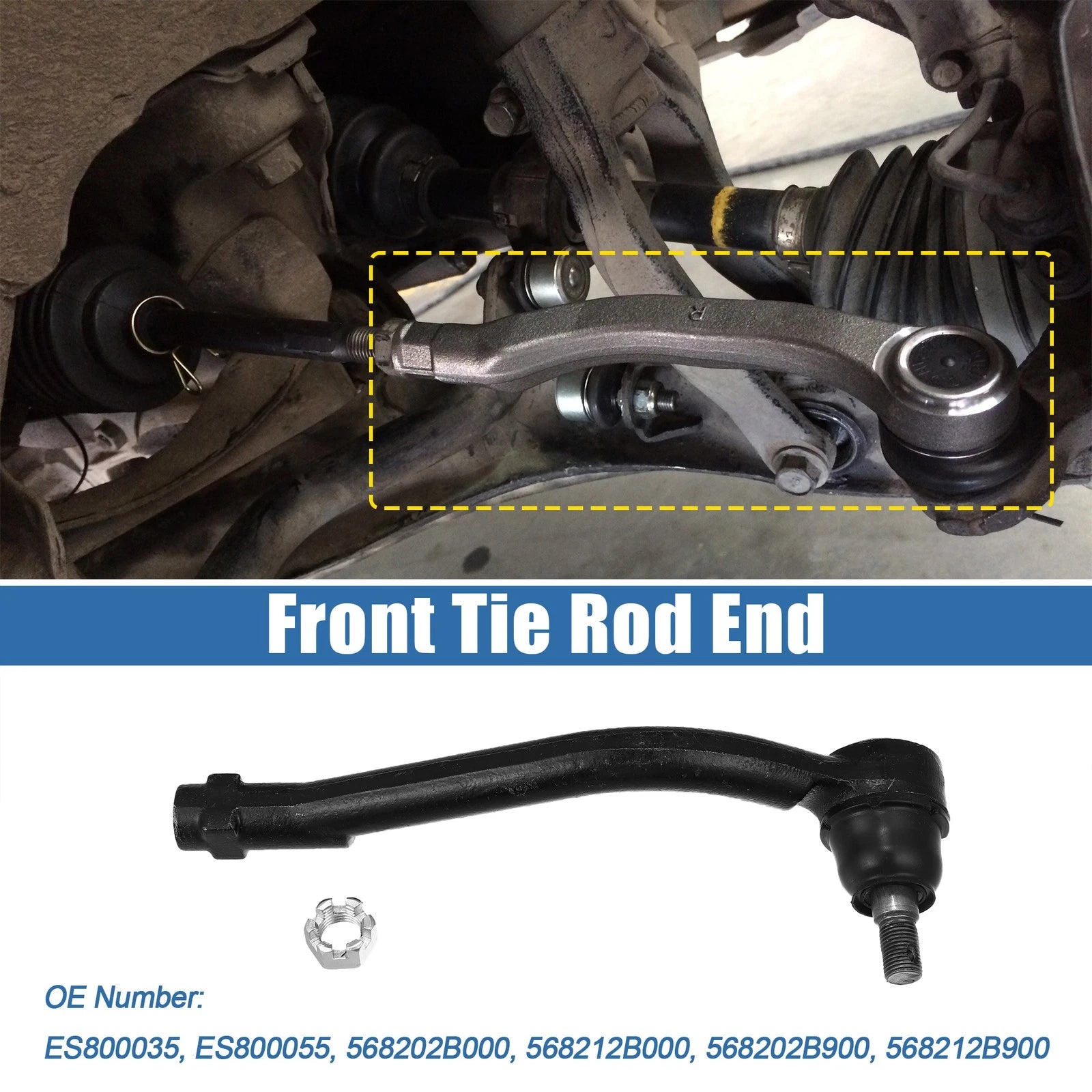 2pcs Front Tie Rod End ES800035 S800055 for Hyundai 