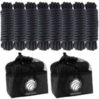 Set of 8 Boat Dock Lines 3/8" x 15' with 12" Eyelet Black Nylon