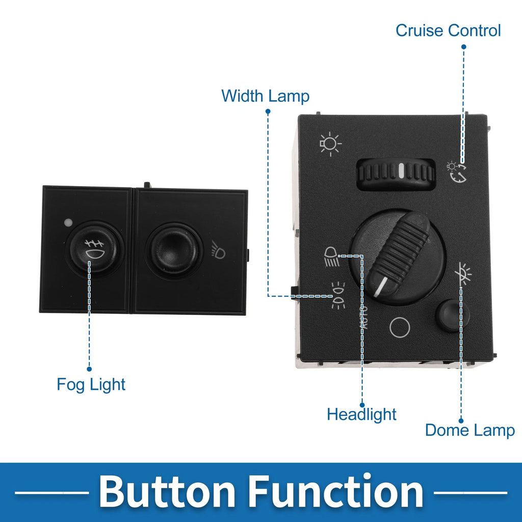 2X Headlight Switch for Chevrolet Silverado 1500 (2003–2007) No.19381535