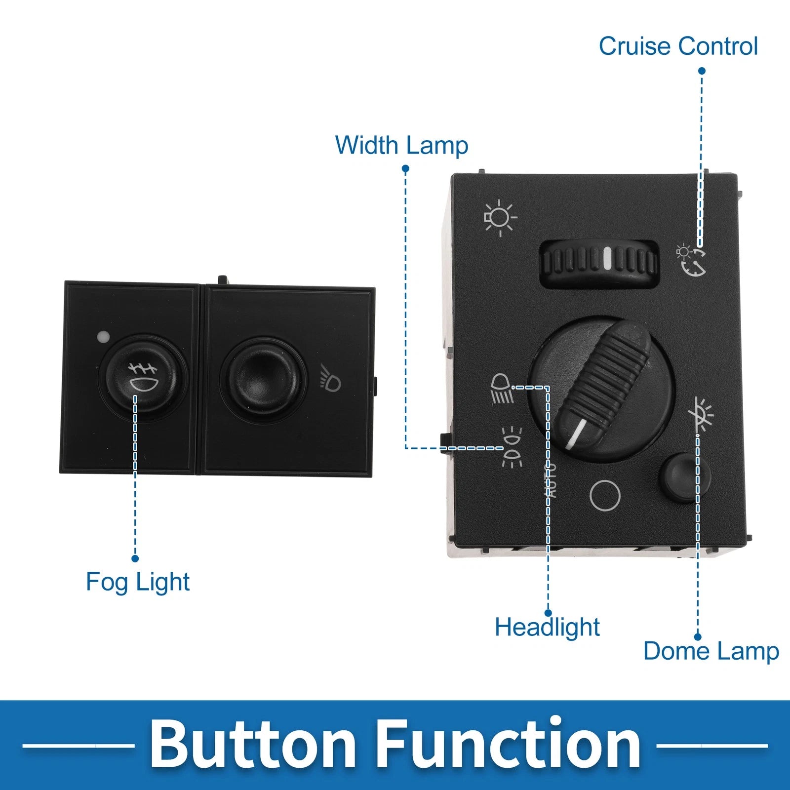2X Headlight Switch for Chevrolet Silverado 1500 (2003–2007) No.19381535