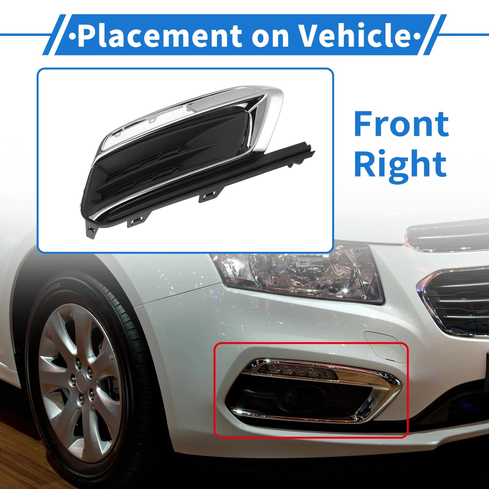 Front Right Fog Light Grille No. 94516102, GM1039184 for Chevrolet Cruze (2015–2016)
