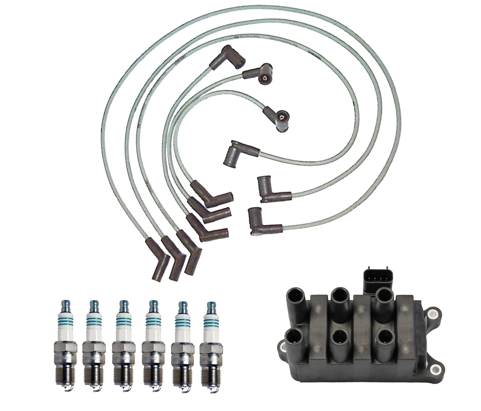 Set of 6 Denso Ignition Coil & Iridium Power Spark Plugs for Ford Mustang