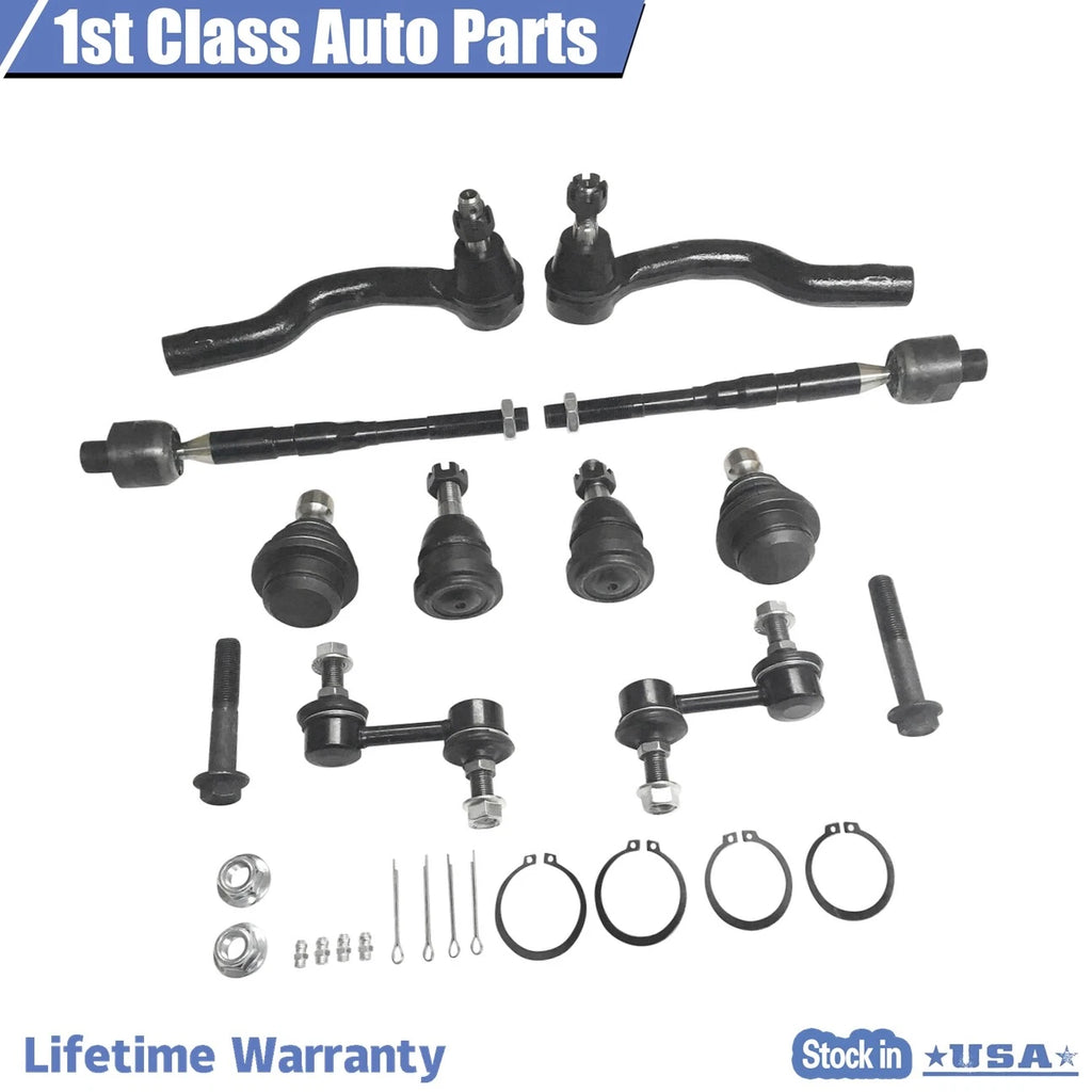 10pc Front Suspension Tie Rods Sway Bar End for Nissan Armada Titan (2005–2014)