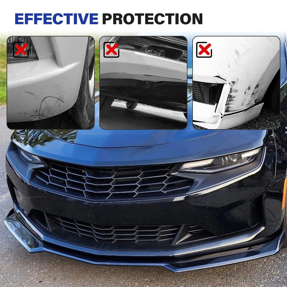 Front Bumper Lip Kit & Side Skirt for Camaro SS (2016–2024) Carbon Fiber