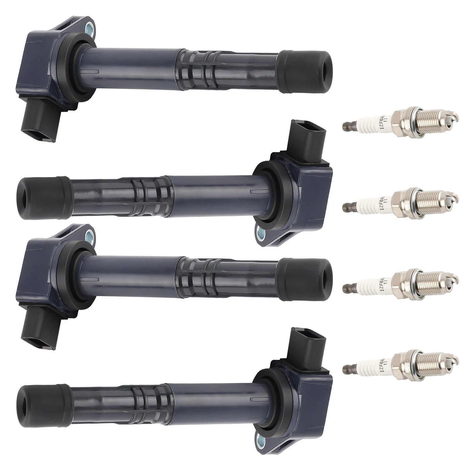 4X Iridium Spark Plug + Ignition Coil Set for Acura CSX RSX Honda Civic Accord (2001–2011)