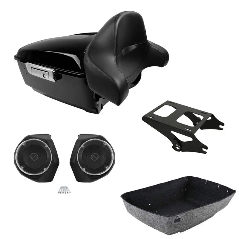 Backrest Pad Speaker Mount Rack for Harley Touring (2014–2023)