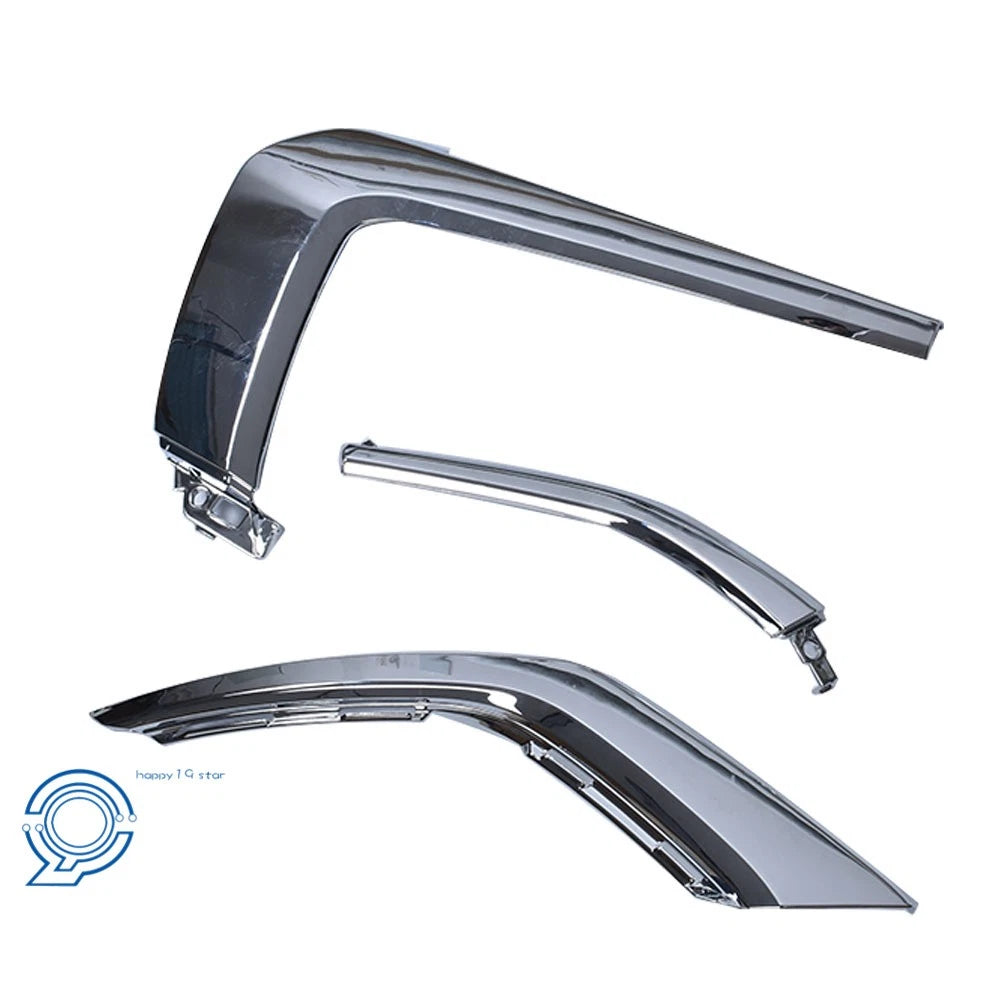 3 pc Set Front Bumper Chrome Trim Molding for Mitsubishi Outlander (2016–2019)