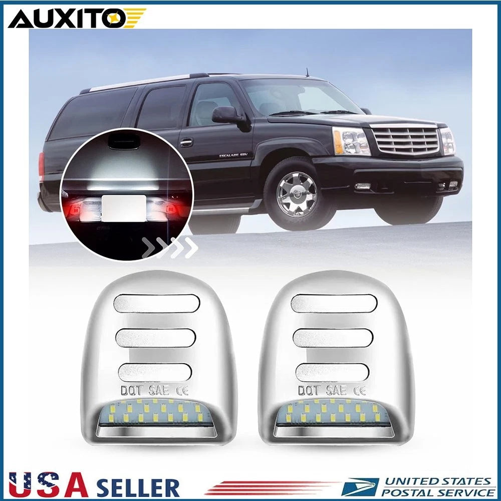 Chrome LED License Plate Light Housing for Chevy Silverado Avalanche (1999–2013)