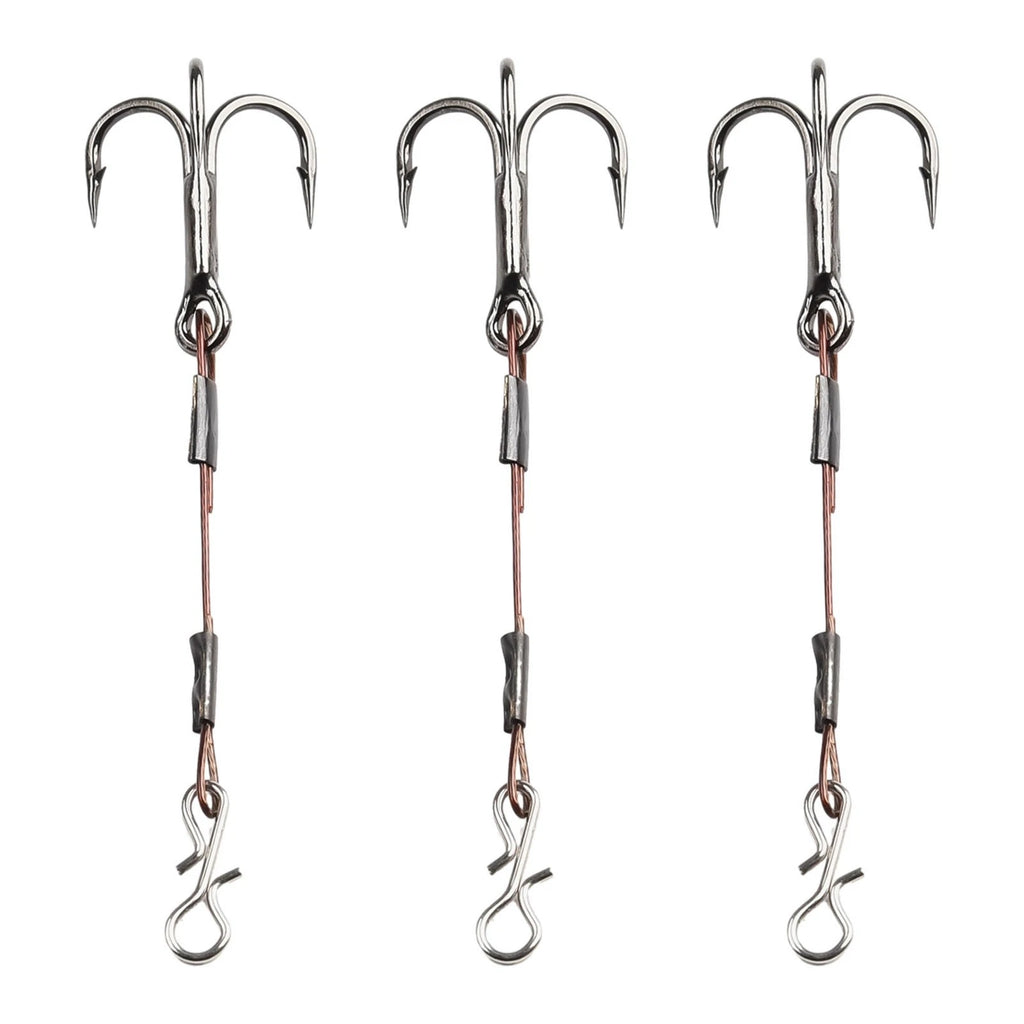 Pike Lure Tool Treble Hooks Set of 4 Stainless Steel
