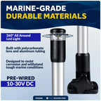 24" LED Boat Anchor Light for Marine Use (2NM, Fold-Down, Polycarbonate)