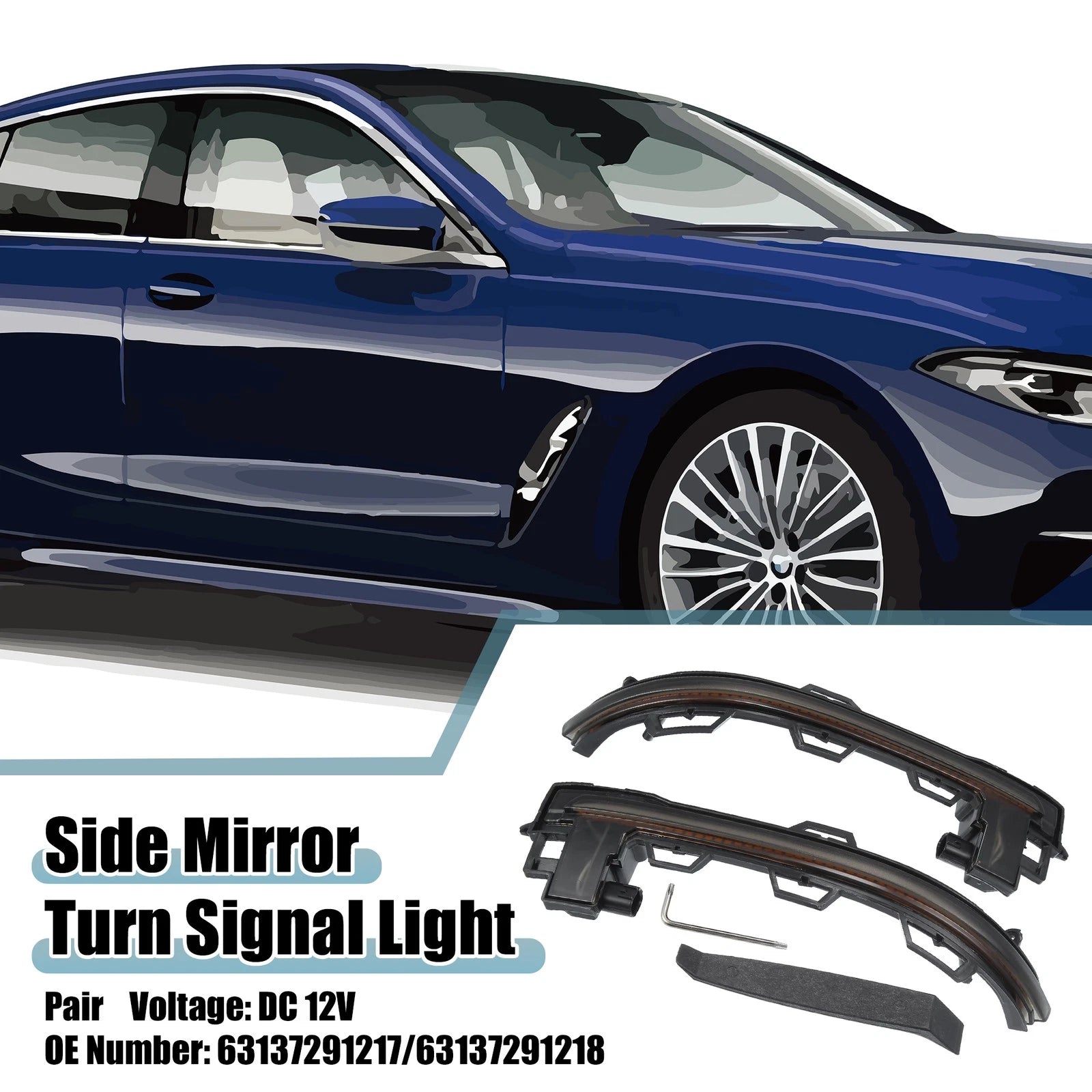 1 Pair LED Turn Signal Light No. 63137291217 for BMW X6 (2015–2019)