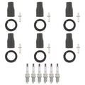 Set of 6 NGK V-Power Spark Plugs & Coil Boots for Azera Santa Fe Sonata Sedona V6