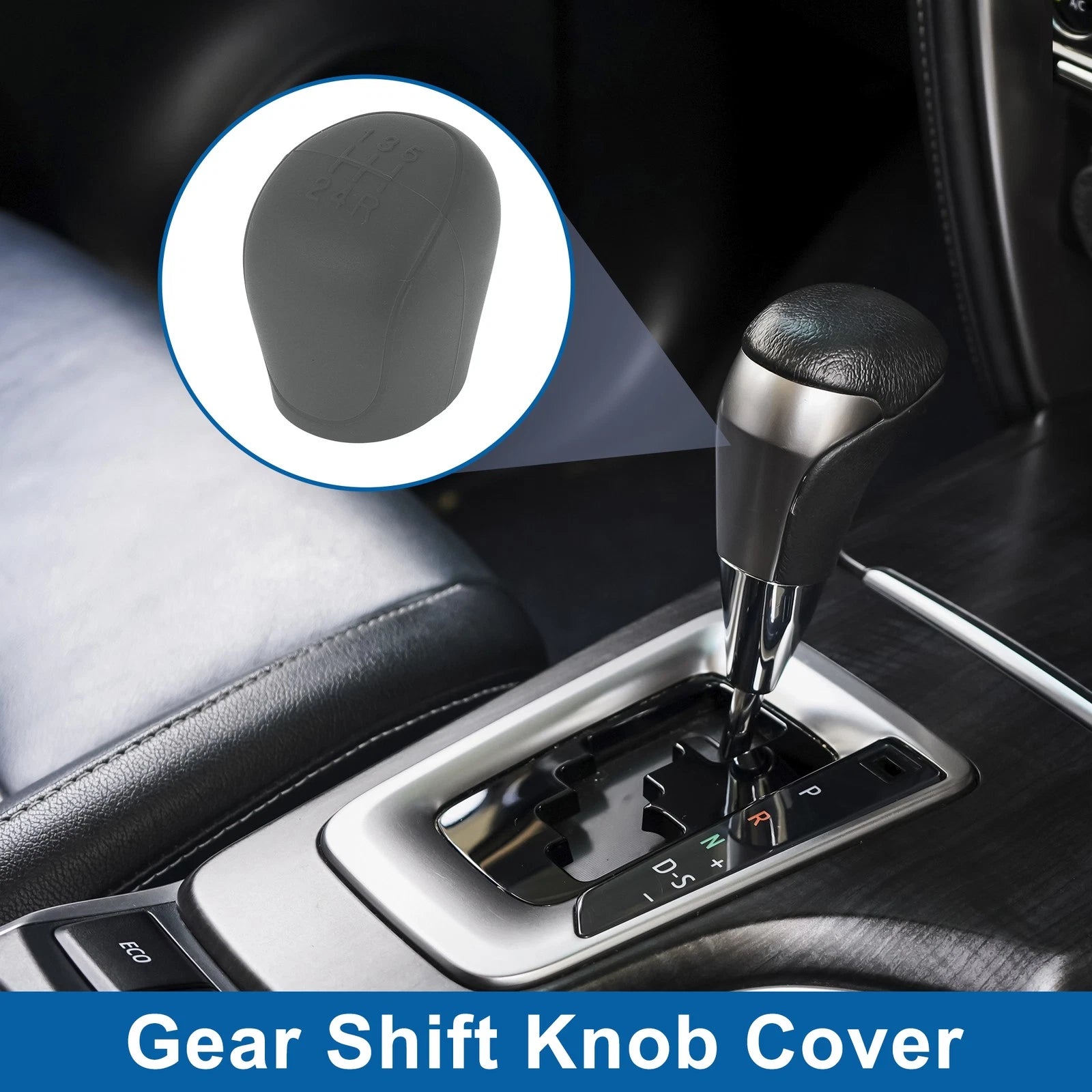 1 Pc Gear Shift Knob Cover for Ford C-Max (2007–2021) Grey Silicone
