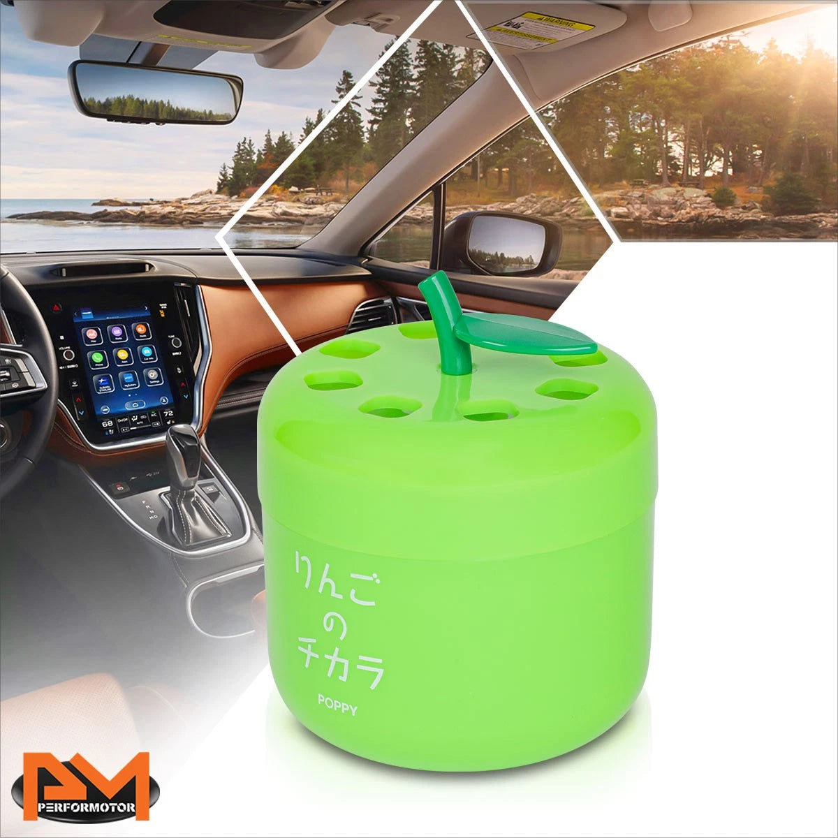 Car Air Freshener Deodorizer - Green Apple Scent - Apple Shape