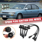 Set of 4 Spark Plug Wire Ignition Coil Cables for Toyota Corolla L4 (1998–2002)